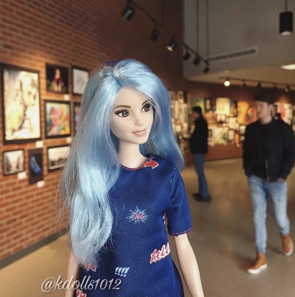 Doll at art exhibition